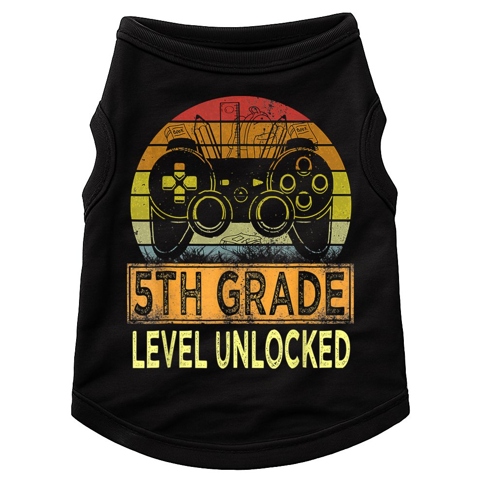 5th Grade Level Unlocked First Day Of School Video Gamer Doggie Tank