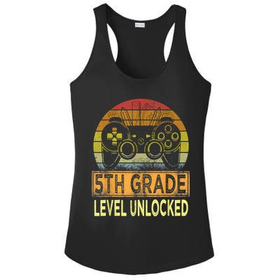5th Grade Level Unlocked First Day Of School Video Gamer Ladies PosiCharge Competitor Racerback Tank