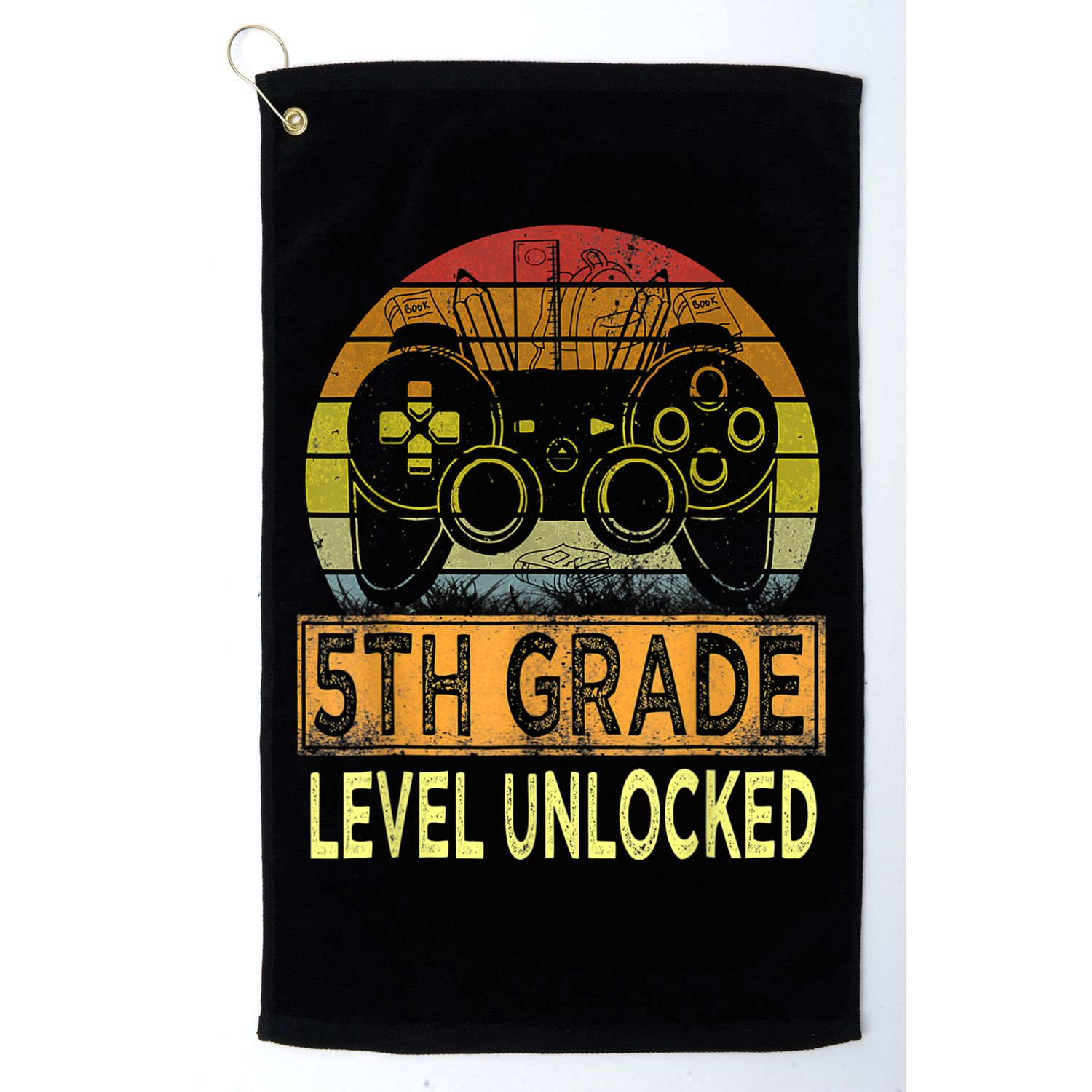 5th Grade Level Unlocked First Day Of School Video Gamer Golf Towel