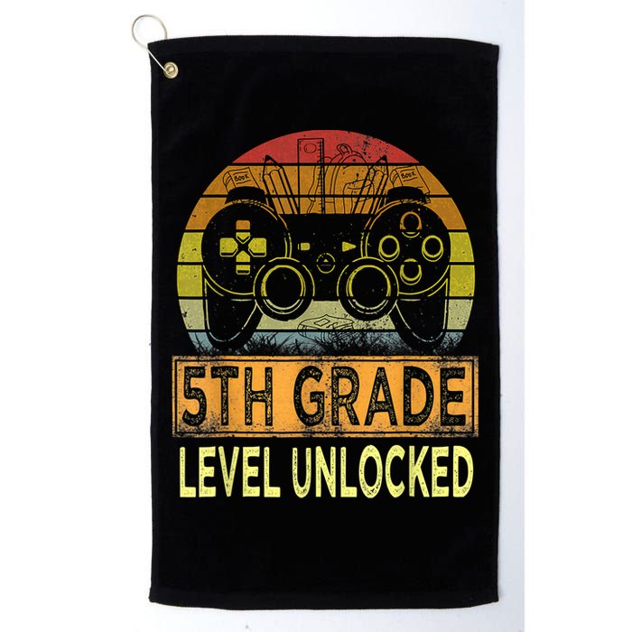 5th Grade Level Unlocked First Day Of School Video Gamer Golf Towel