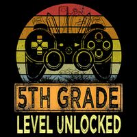 5th Grade Level Unlocked First Day Of School Video Gamer Cropped Pullover Crew