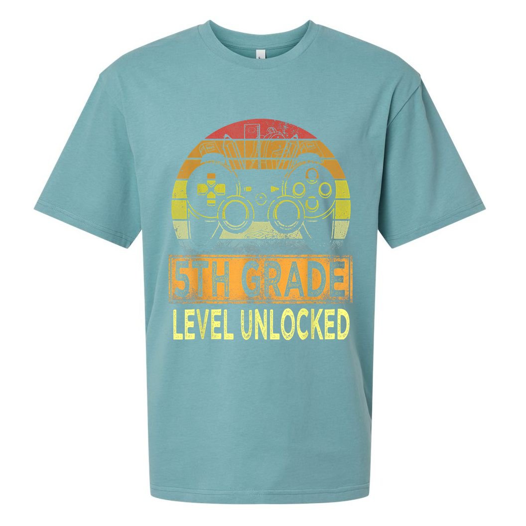 5th Grade Level Unlocked First Day Of School Video Gamer Sueded Cloud Jersey T-Shirt