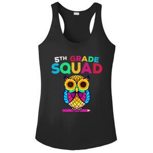 5th Grade Squad Sunflower Owl Fifth Grade Teacher Ladies PosiCharge Competitor Racerback Tank