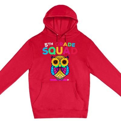 5th Grade Squad Sunflower Owl Fifth Grade Teacher Premium Pullover Hoodie