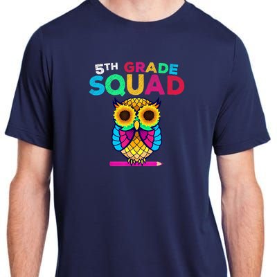 5th Grade Squad Sunflower Owl Fifth Grade Teacher Adult ChromaSoft Performance T-Shirt