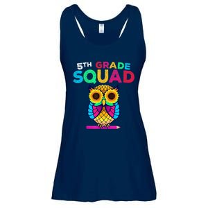 5th Grade Squad Sunflower Owl Fifth Grade Teacher Ladies Essential Flowy Tank