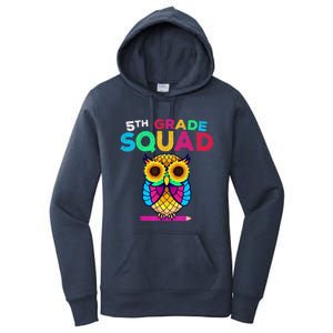 5th Grade Squad Sunflower Owl Fifth Grade Teacher Women's Pullover Hoodie