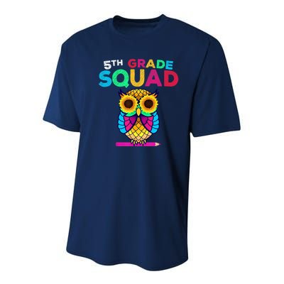 5th Grade Squad Sunflower Owl Fifth Grade Teacher Youth Performance Sprint T-Shirt