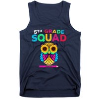 5th Grade Squad Sunflower Owl Fifth Grade Teacher Tank Top