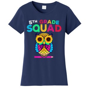 5th Grade Squad Sunflower Owl Fifth Grade Teacher Women's T-Shirt