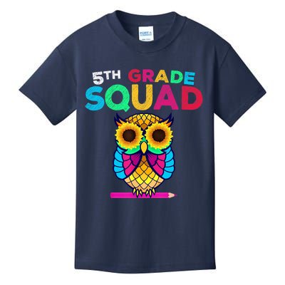 5th Grade Squad Sunflower Owl Fifth Grade Teacher Kids T-Shirt