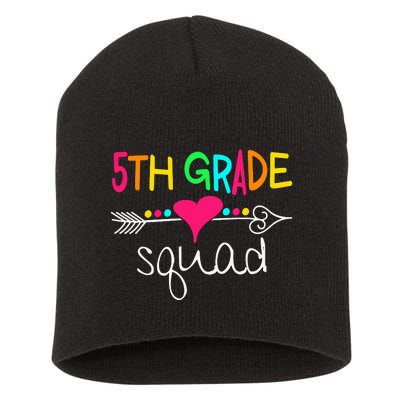 5th Grade Squad Fifth Teacher Student Team Back To School Gift Short Acrylic Beanie