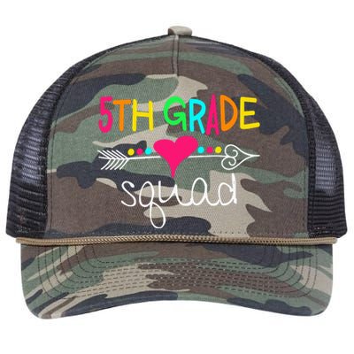 5th Grade Squad Fifth Teacher Student Team Back To School Gift Retro Rope Trucker Hat Cap