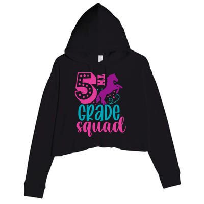 5th Grade Squad Back To School Teacher Fifth Grade Gift Crop Fleece Hoodie