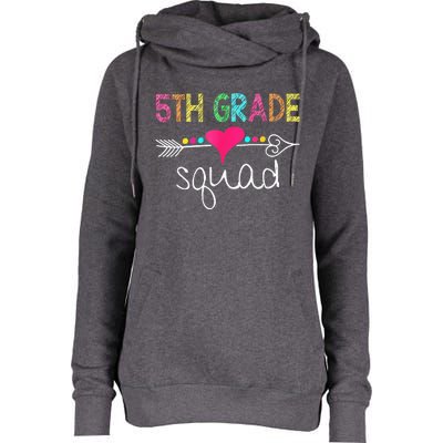 5th Grade Squad Fifth Teacher Student Team Back To School Womens Funnel Neck Pullover Hood