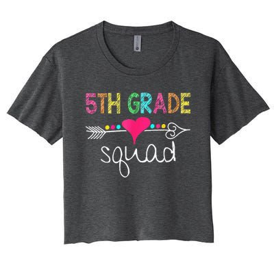 5th Grade Squad Fifth Teacher Student Team Back To School Women's Crop Top Tee