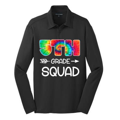 5th Grade Squad Teacher Students Silk Touch Performance Long Sleeve Polo