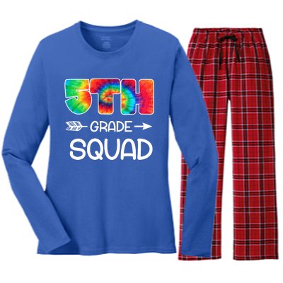 5th Grade Squad Teacher Students Women's Long Sleeve Flannel Pajama Set 