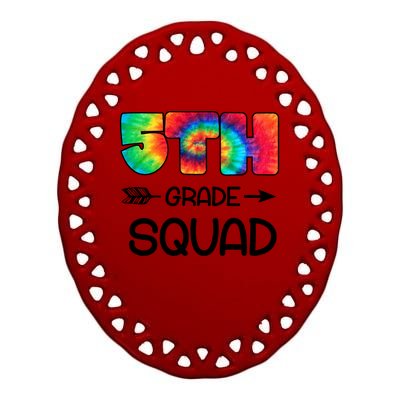 5th Grade Squad Teacher Students Ceramic Oval Ornament