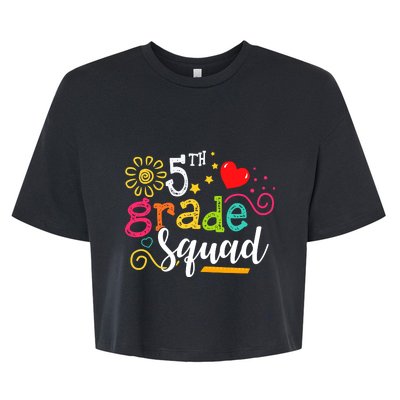 5th Grade Squad Student Teacher Gift Back To School Bella+Canvas Jersey Crop Tee