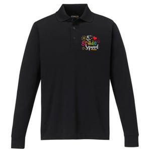 5th Grade Squad Student Teacher Gift Back To School Performance Long Sleeve Polo