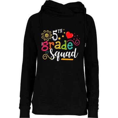 5th Grade Squad Student Teacher Gift Back To School Womens Funnel Neck Pullover Hood