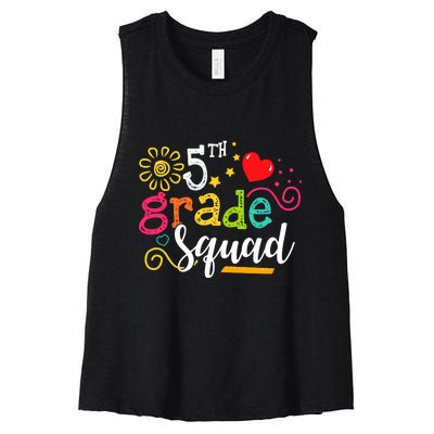 5th Grade Squad Student Teacher Gift Back To School Women's Racerback Cropped Tank