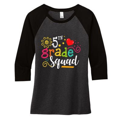 5th Grade Squad Student Teacher Gift Back To School Women's Tri-Blend 3/4-Sleeve Raglan Shirt