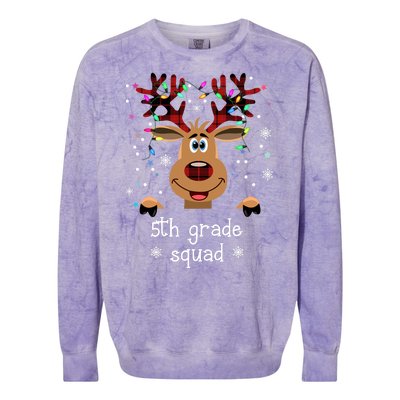 5th Grade Squad Reindeer Christmas Colorblast Crewneck Sweatshirt