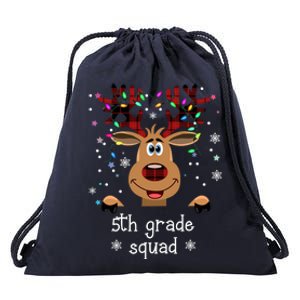 5th Grade Squad Reindeer Christmas Drawstring Bag