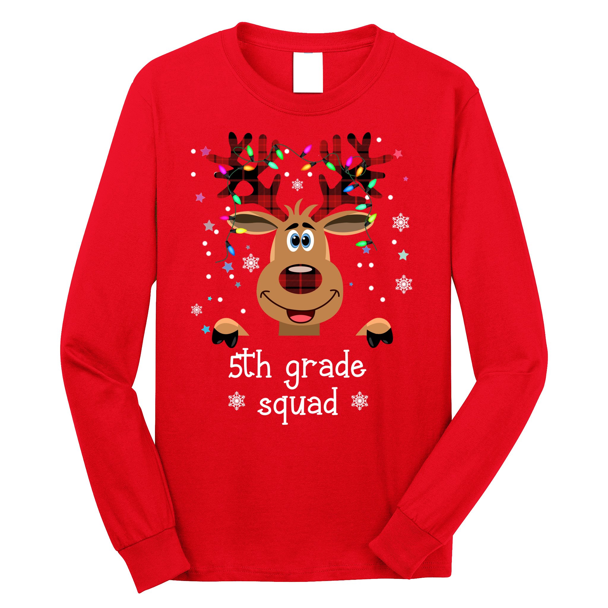 5th Grade Squad Reindeer Christmas Long Sleeve Shirt