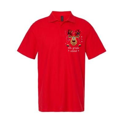 5th Grade Squad Reindeer Christmas Softstyle Adult Sport Polo