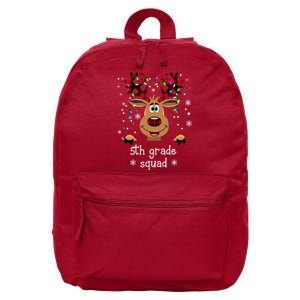 5th Grade Squad Reindeer Christmas 16 in Basic Backpack