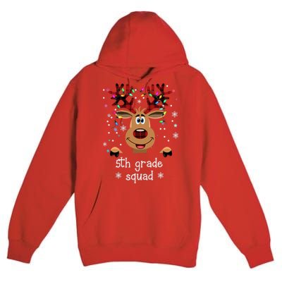 5th Grade Squad Reindeer Christmas Premium Pullover Hoodie