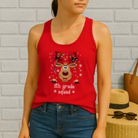 5th Grade Squad Reindeer Christmas Womens Tank Top