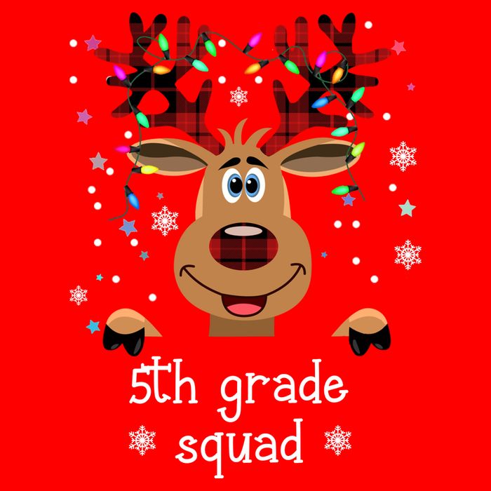 5th Grade Squad Reindeer Christmas Womens Tank Top