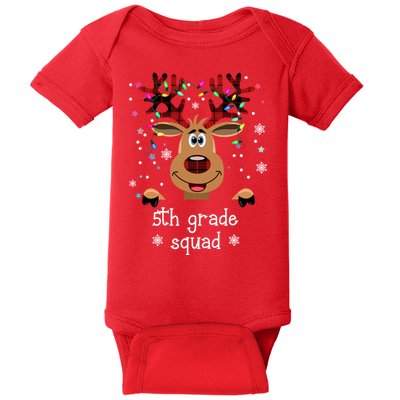 5th Grade Squad Reindeer Christmas Baby Bodysuit
