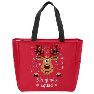 5th Grade Squad Reindeer Christmas Zip Tote Bag