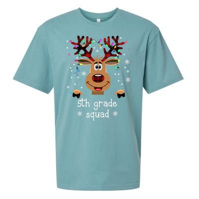 5th Grade Squad Reindeer Christmas Sueded Cloud Jersey T-Shirt