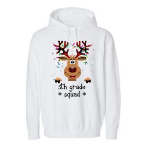 5th Grade Squad Reindeer Christmas Garment-Dyed Fleece Hoodie