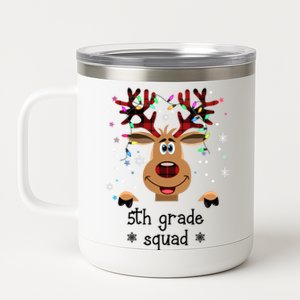 5th Grade Squad Reindeer Christmas 12 oz Stainless Steel Tumbler Cup