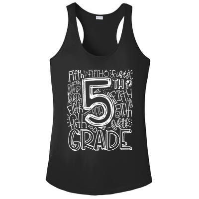 5th Grade Typography Team Fifth Grade Teacher Back To School Ladies PosiCharge Competitor Racerback Tank