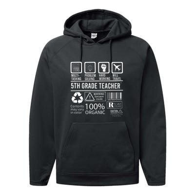 5th Grade Teacher MultiTasking Certified Job Gift Fifth Grade Performance Fleece Hoodie