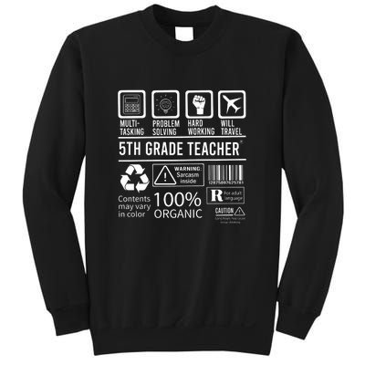 5th Grade Teacher MultiTasking Certified Job Gift Fifth Grade Sweatshirt