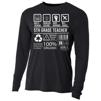 5th Grade Teacher MultiTasking Certified Job Gift Fifth Grade Cooling Performance Long Sleeve Crew