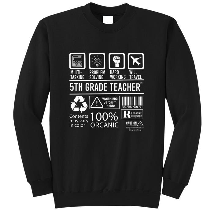 5th Grade Teacher MultiTasking Certified Job Gift Fifth Grade Tall Sweatshirt