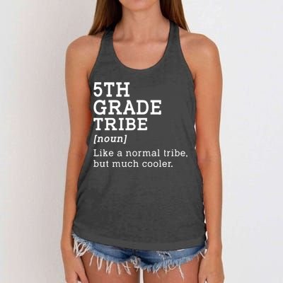 5th Grade Tribe Back To School Gift Teacher Fifth Grade Team Gift Women's Knotted Racerback Tank