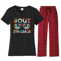 5th Grade Tie Dye Graduation Last Day Of School Fifth Grade Women's Flannel Pajama Set