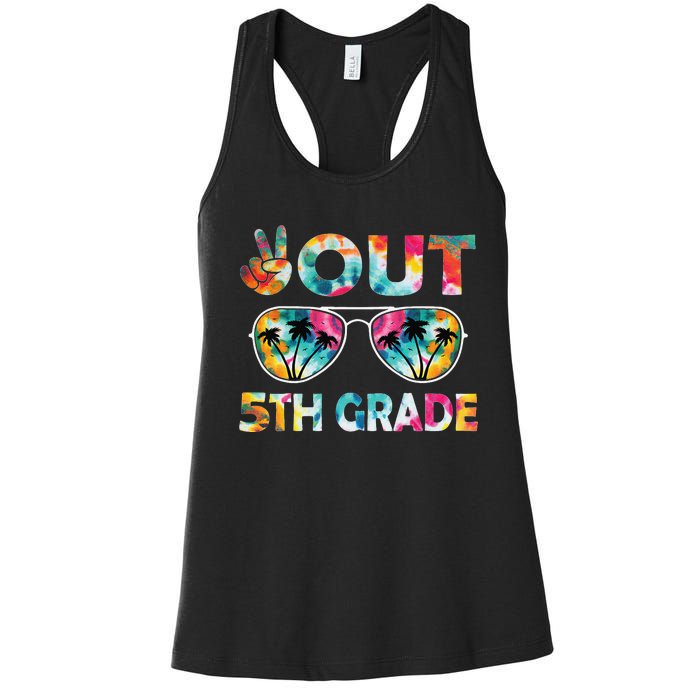 5th Grade Tie Dye Graduation Last Day Of School Fifth Grade Women's Racerback Tank