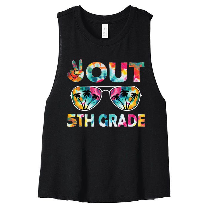 5th Grade Tie Dye Graduation Last Day Of School Fifth Grade Women's Racerback Cropped Tank